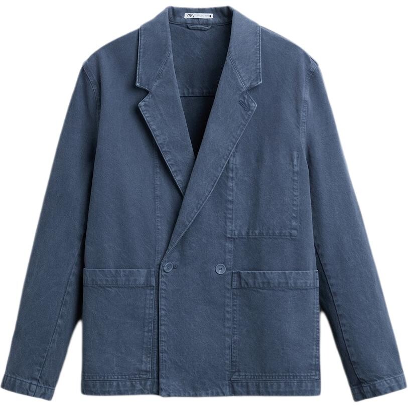 

Деловой костюм мужской синий Zara, синий