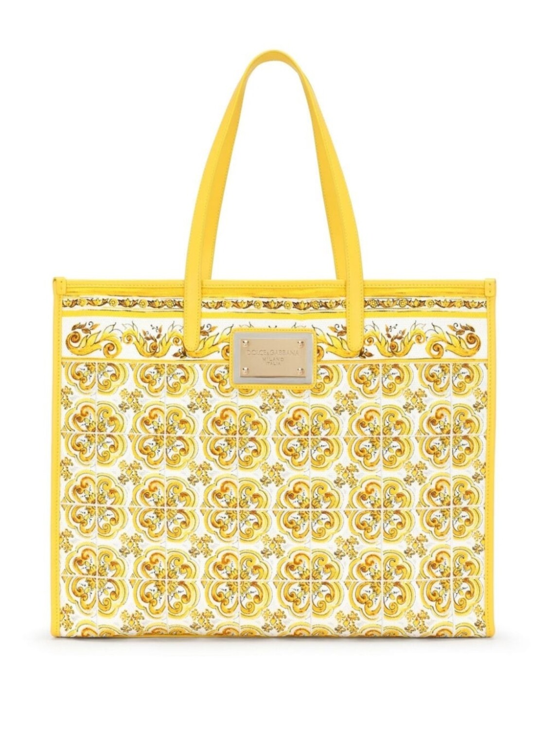 

Dolce & Gabbana большая сумка-тоут с принтом Majolica, желтый