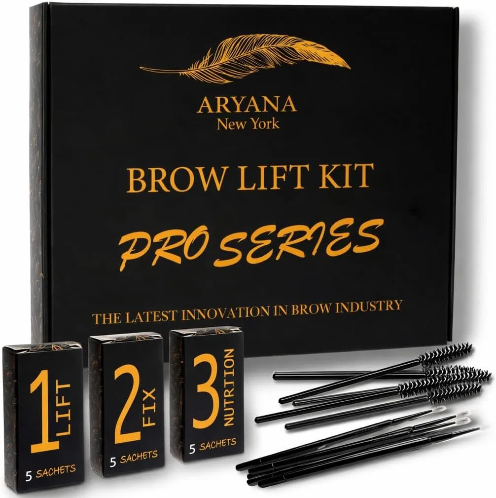 Набор для ламинирования бровей ARYANA NEW YORK Professional, 15 саше, черный/белый