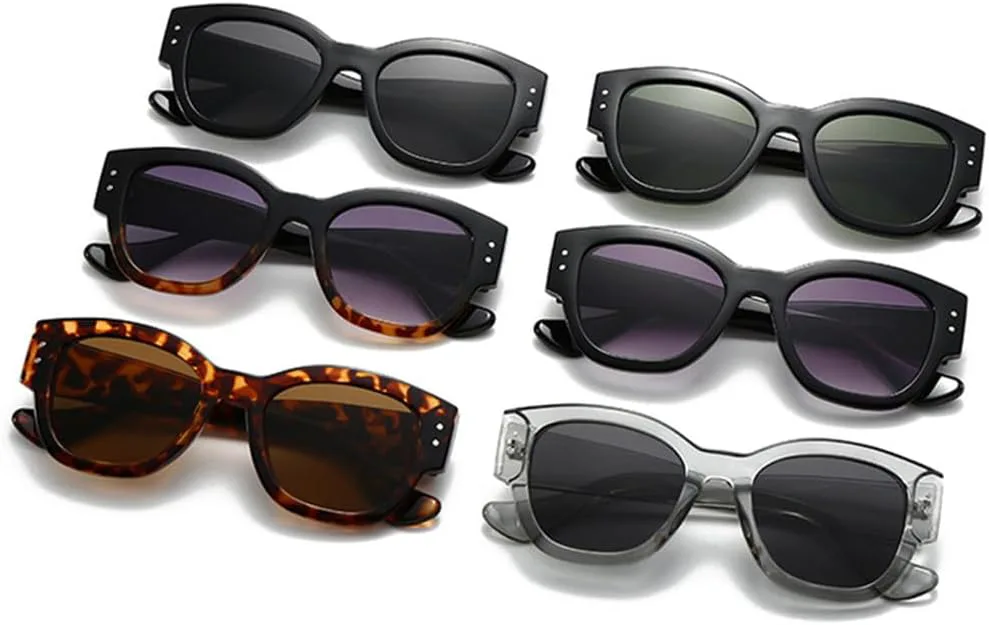 

Ретро солнцезащитные очки для женщин с заклепками, градиентные линзы, защита от УФ-излучения UV400, мужские солнцезащитные очки в стиле панк HCPIHF, Gray Gray