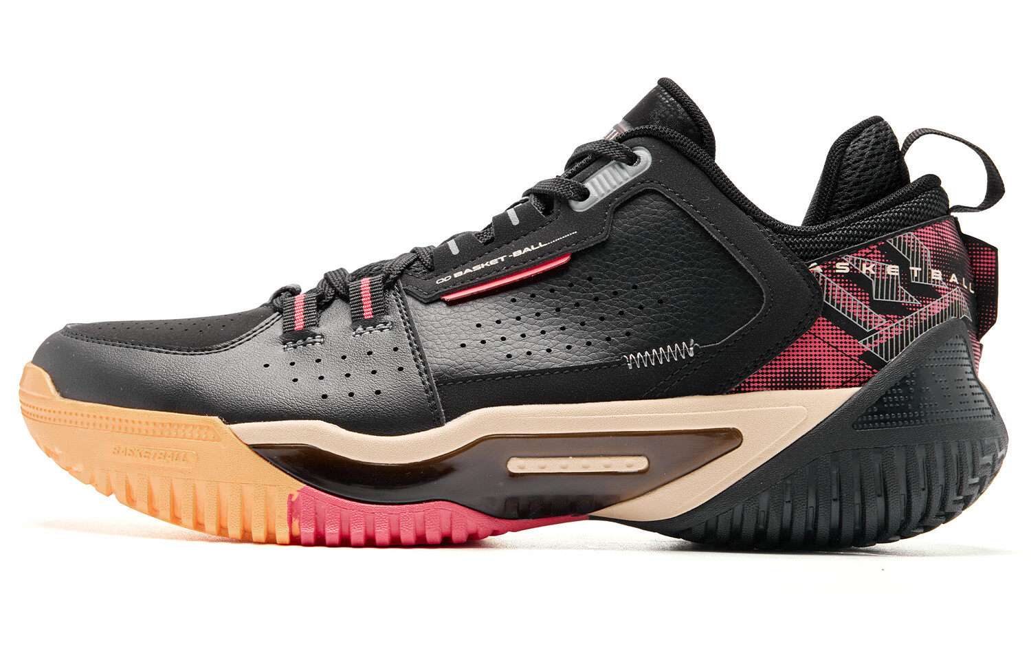 

Баскетбольные кроссовки Basketball Shoes Men Low-Top Black/Mystical Pink Qiaodan