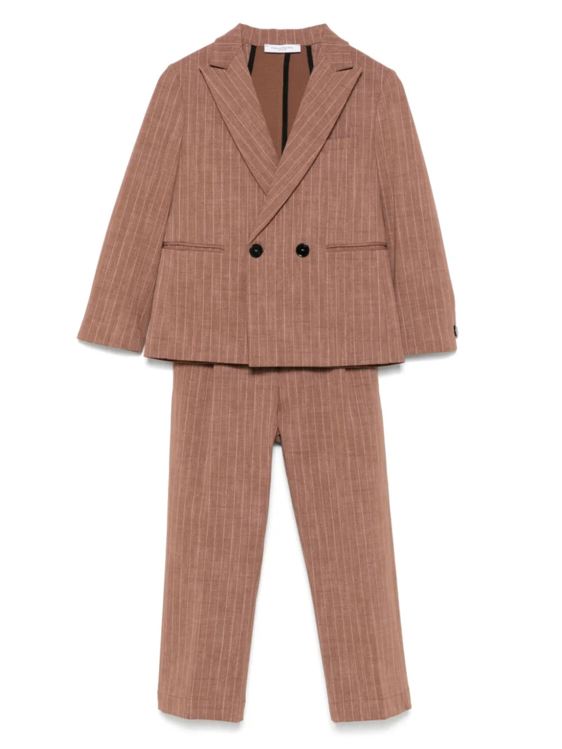 

Paolo Pecora Kids костюм в тонкую полоску, коричневый