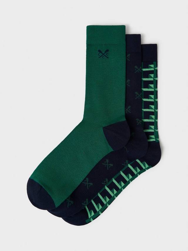 

Носки из бамбуковой смеси Crew Clothing, цвет Green/Navy