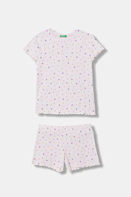 Пижама двучастная растительный узор United Colors of Benetton, фиолетовый
