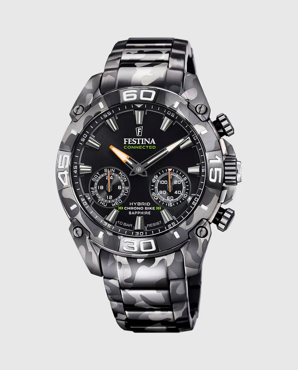 

F20545/1 Мужские часы Connected из черной стали Festina, черный