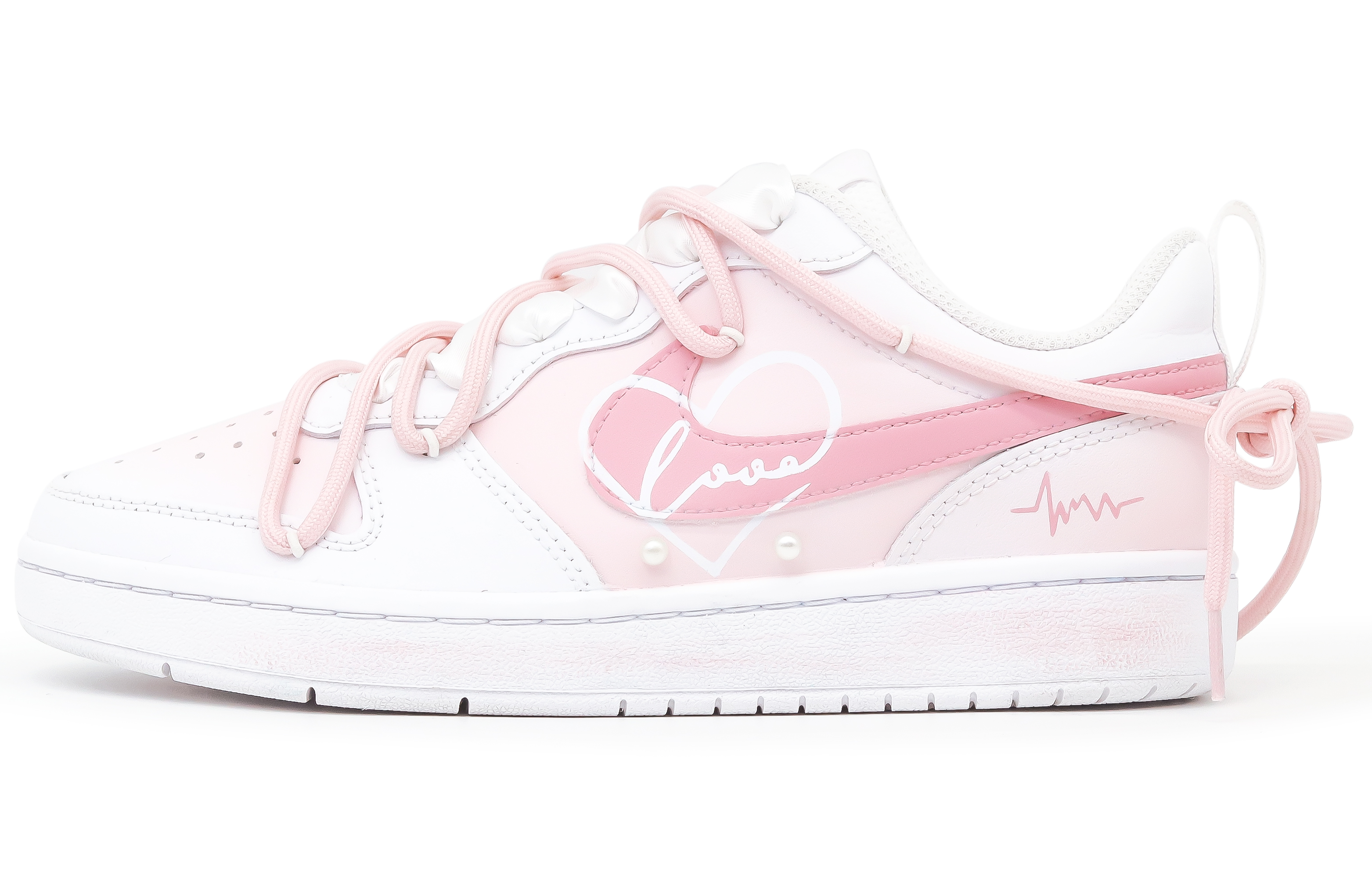 

Низкие детские кроссовки для скейтбординга Court Borough для подростков Nike, белый/розовый