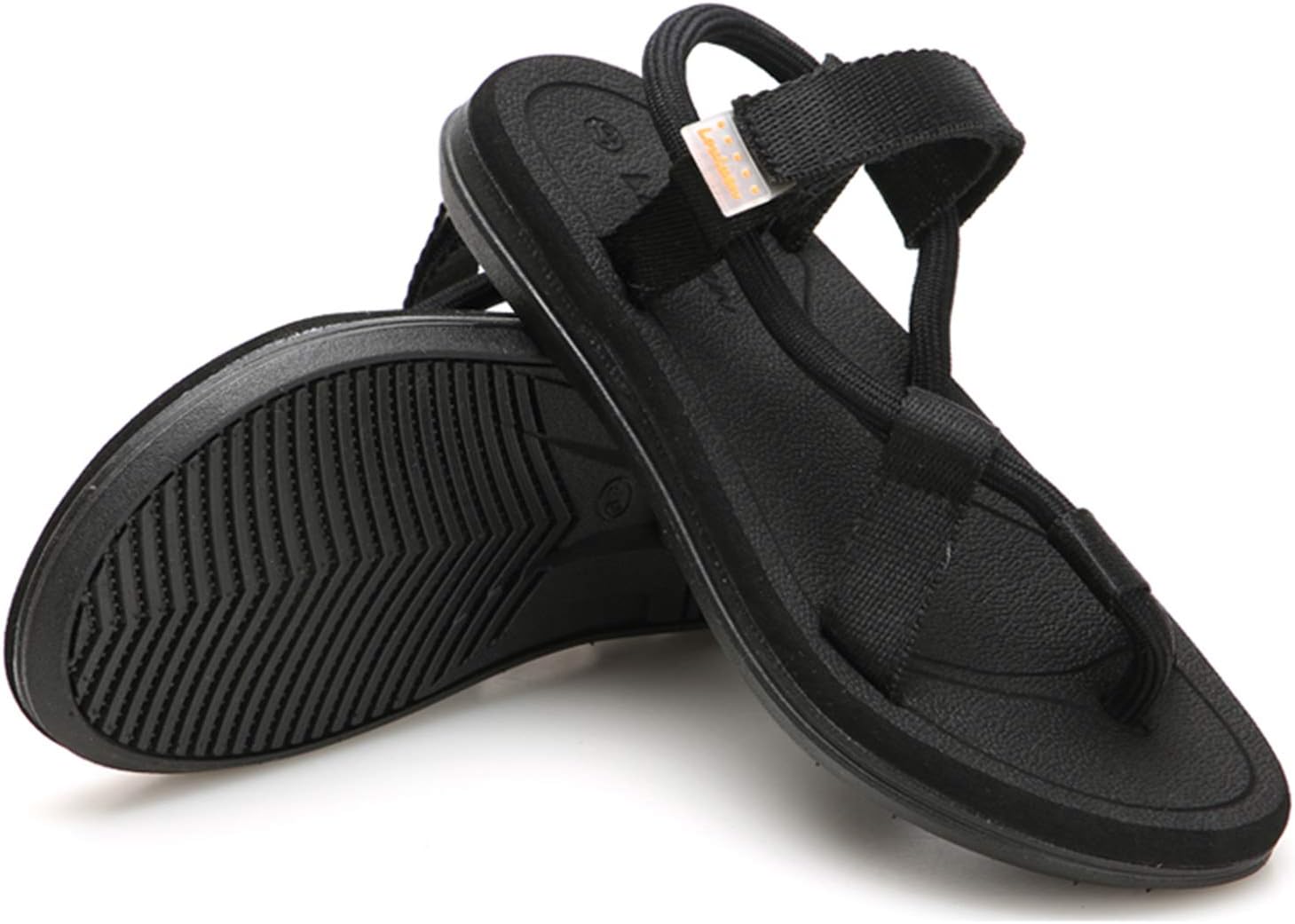 

Мужские сандалии-шлепанцы CYian, резиновые шлепанцы для мужчин с модной эластичной застежкой, свободная регулировка, для дома и улицы, черный