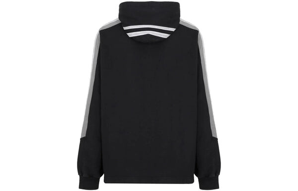 Толстовка sporty b striped sleeve hoodie oversized 'black white' Balenciaga, черный — фото 2