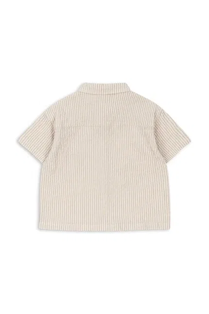 Рубашка хлопковая с эластаном Elliot SS Shirt Konges Sløjd, бежевый — фото 2