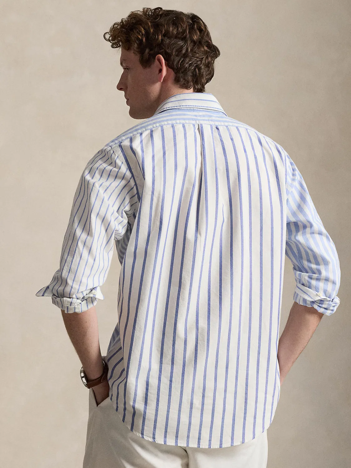 Рубашка Polo Ralph Lauren Comfort fit на пуговицах синий, небесно-голубой — фото 4