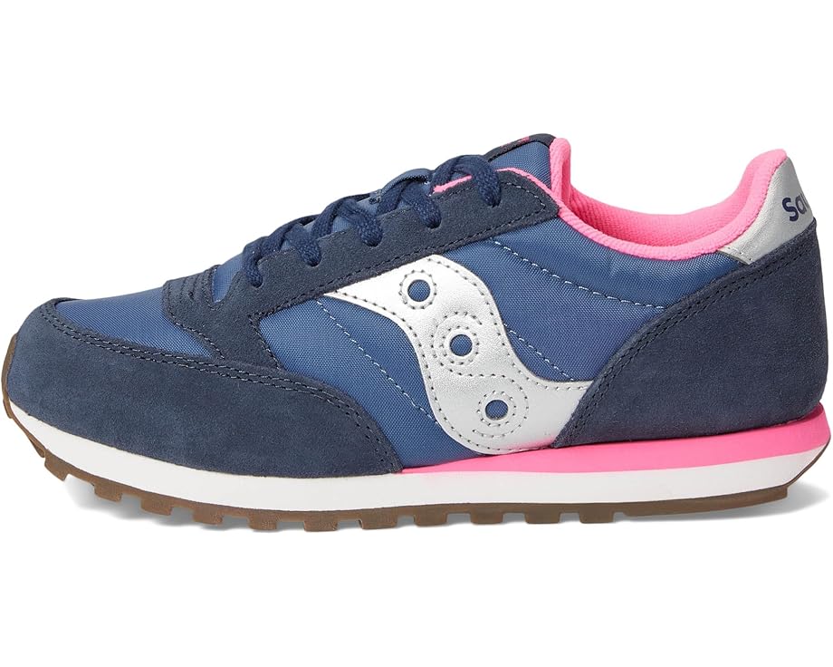 Детские кроссовки Saucony Originals Jazz Original (Little Kid/Big Kid) Saucony Kids, Navy/Silver/Pink — фото 4