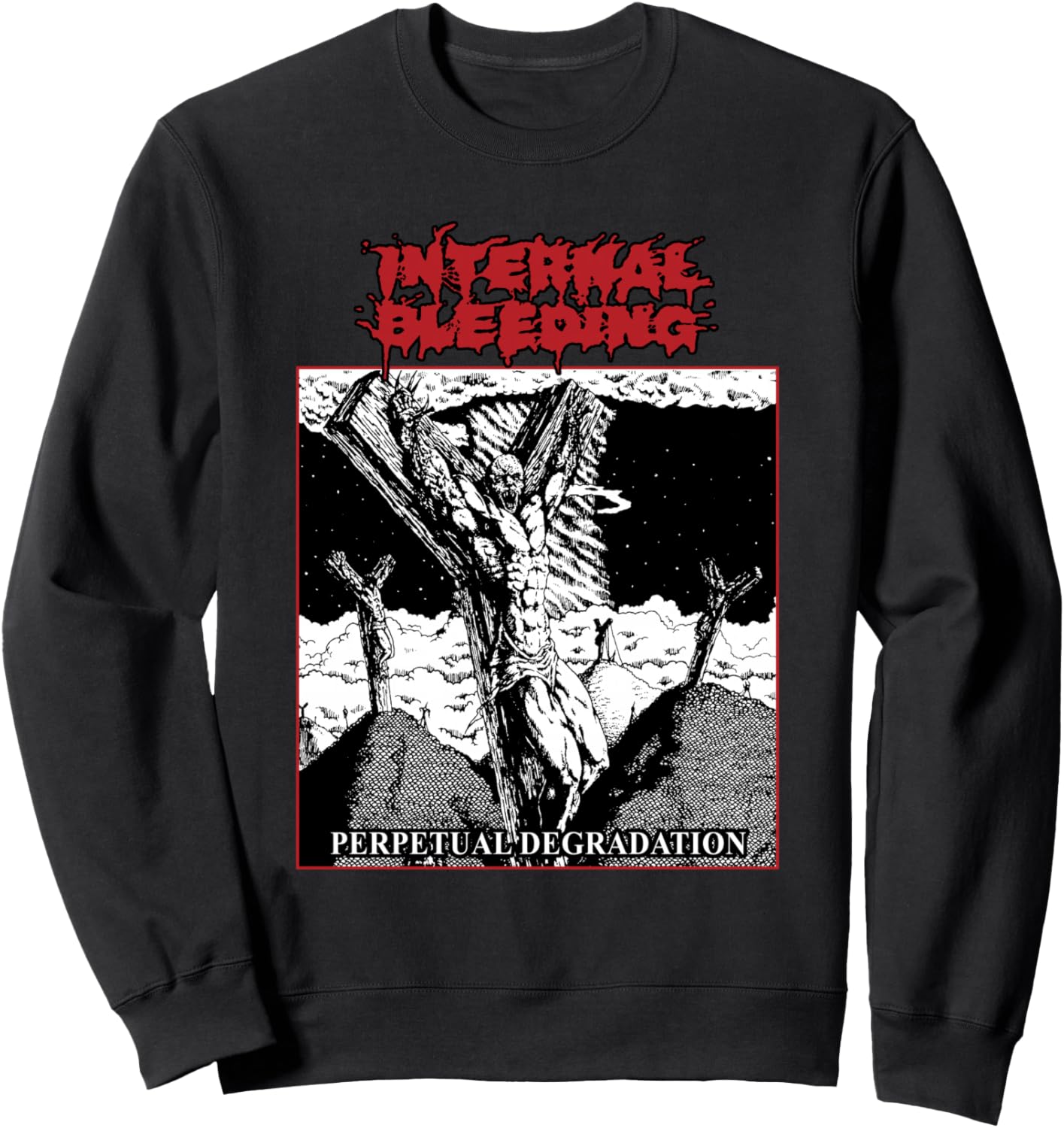 

Толстовка с надписью «внутреннее кровотечение», черная Manic Merch Llc