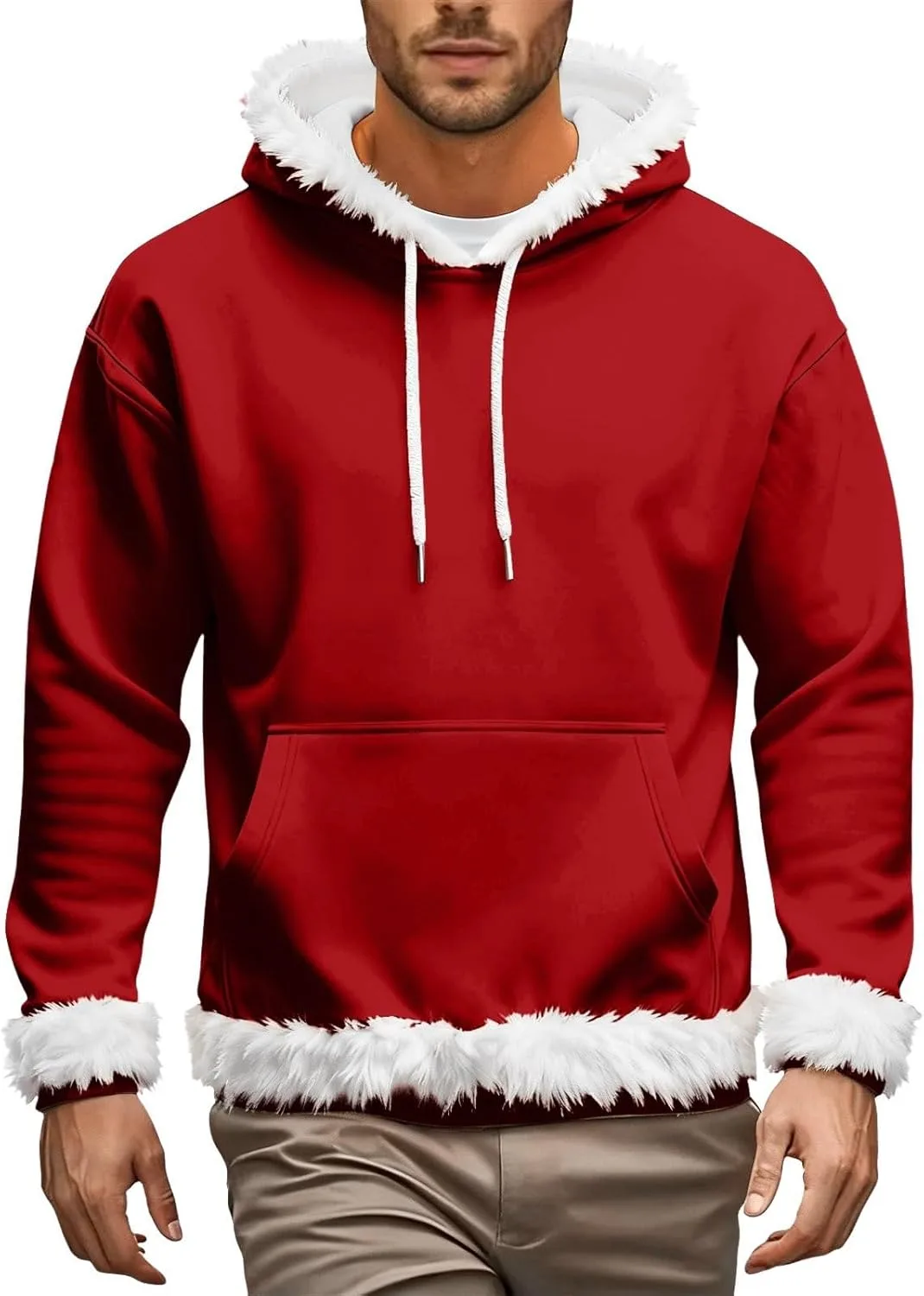 

Рождественский худи с искусственным мехом, унисекс