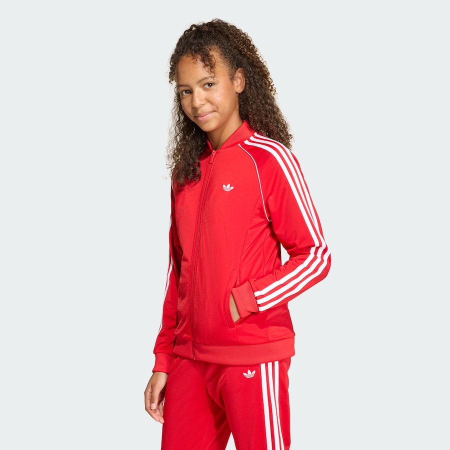 Толстовка с капюшоном на молнии ADIDAS ORIGINALS, ярко-красный — фото 2