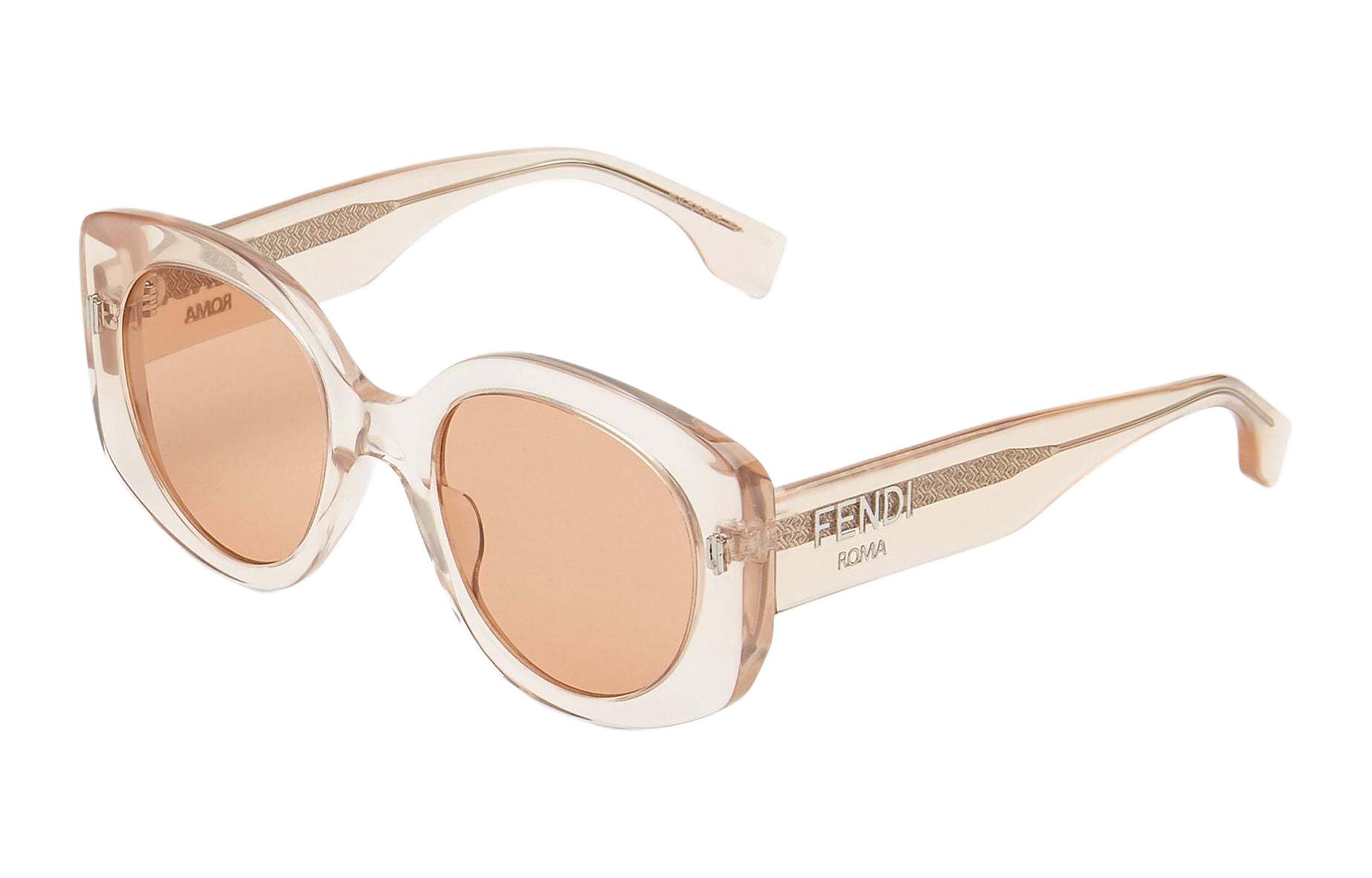 

Ацетатные овальные солнцезащитные очки женские прозрачные FENDI