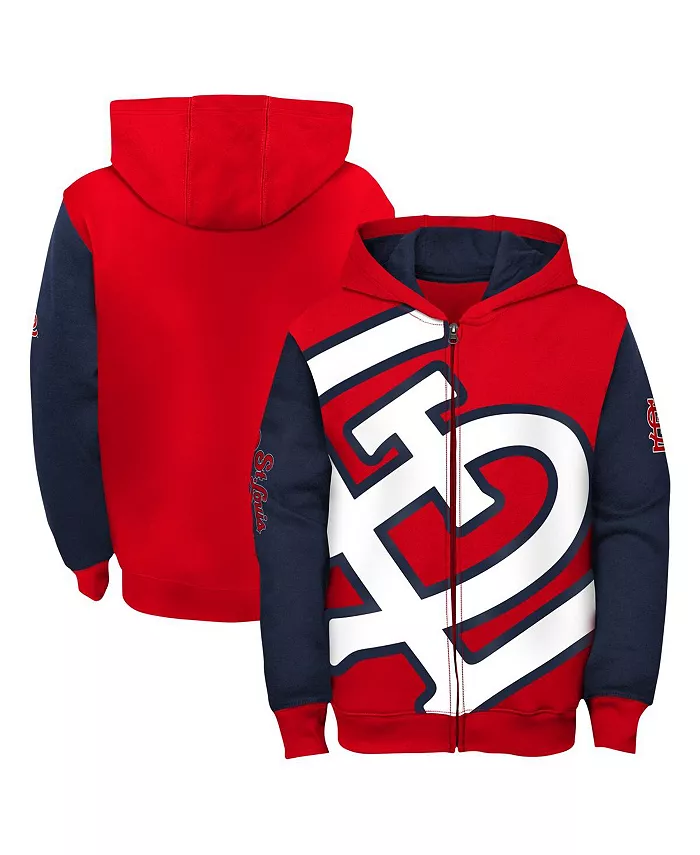 

Детская красная толстовка с молнией St. Louis Cardinals в стиле открытки Outerstuff