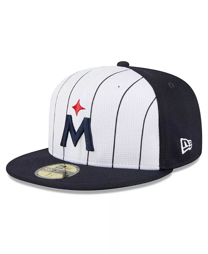 

Мужская белая кепка Minnesota Twins 2024 Batting Practice 59FIFTY New Era, синий