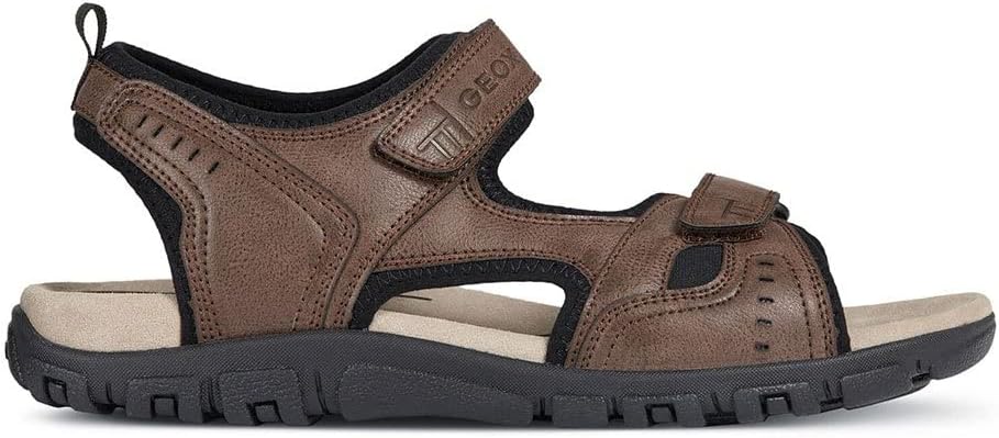 Мужские сандалии Geox Uomo Strada с открытым носком, коричневый — фото 4