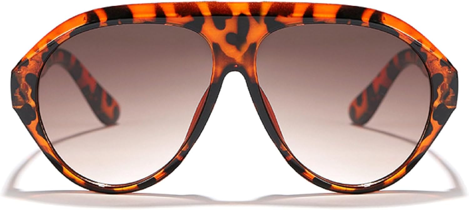 

Роскошные солнцезащитные очки-пилот большого размера для женщин, популярные зеленые и желтые панк-очки, мужские солнцезащитные очки в крупной оправе, трендовые очки с защитой от УФ-излучения UV400 mincl, Leopard Brown