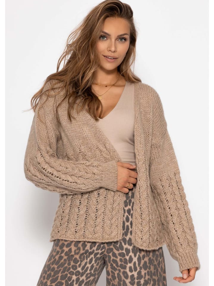 

Бежевый кардиган косой вязки SASSYCLASSY