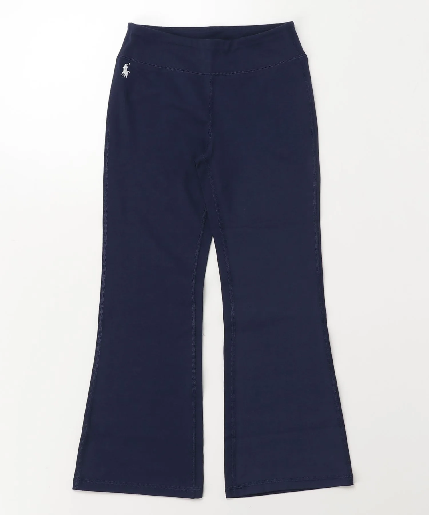 Детские фларе-легинсы из хлопкового джерси с вышивкой лошадки POLO RALPH LAUREN CHILDRENSWEAR темно-синие — фото 3
