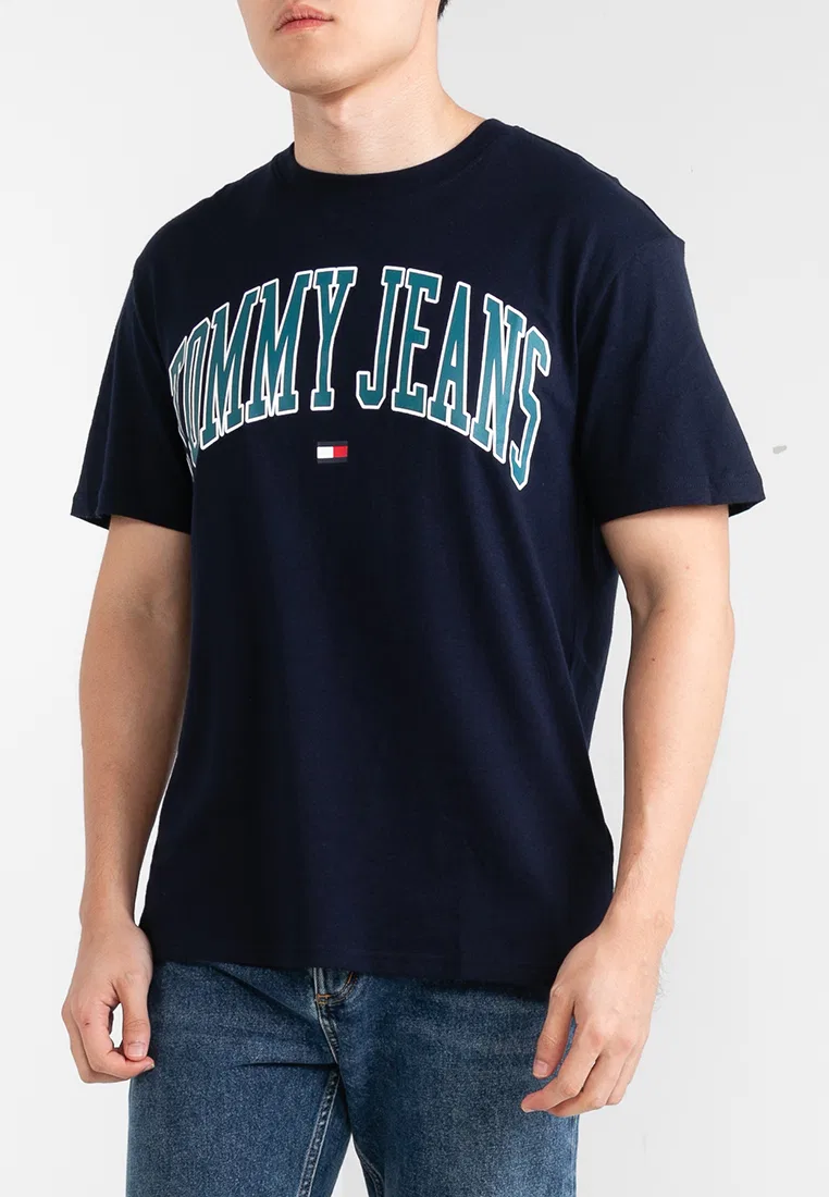Футболка с коротким рукавом Pop Color Varsity, Tommy Jeans Tommy Hilfiger, темно-синий