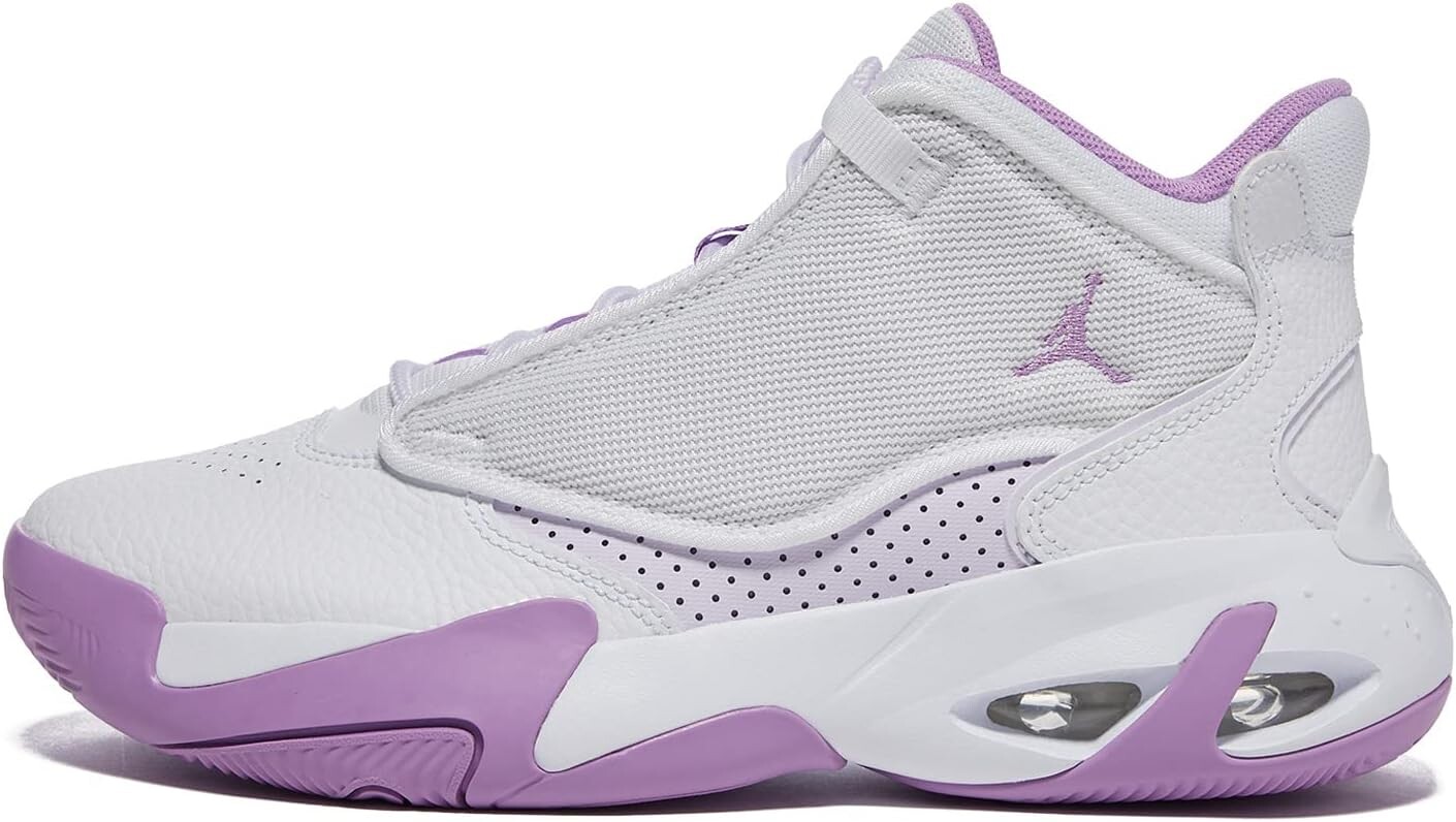 

Кроссовки Jordan Max Aura 4, цвет White/Rush Fuchsia/Barely Grape