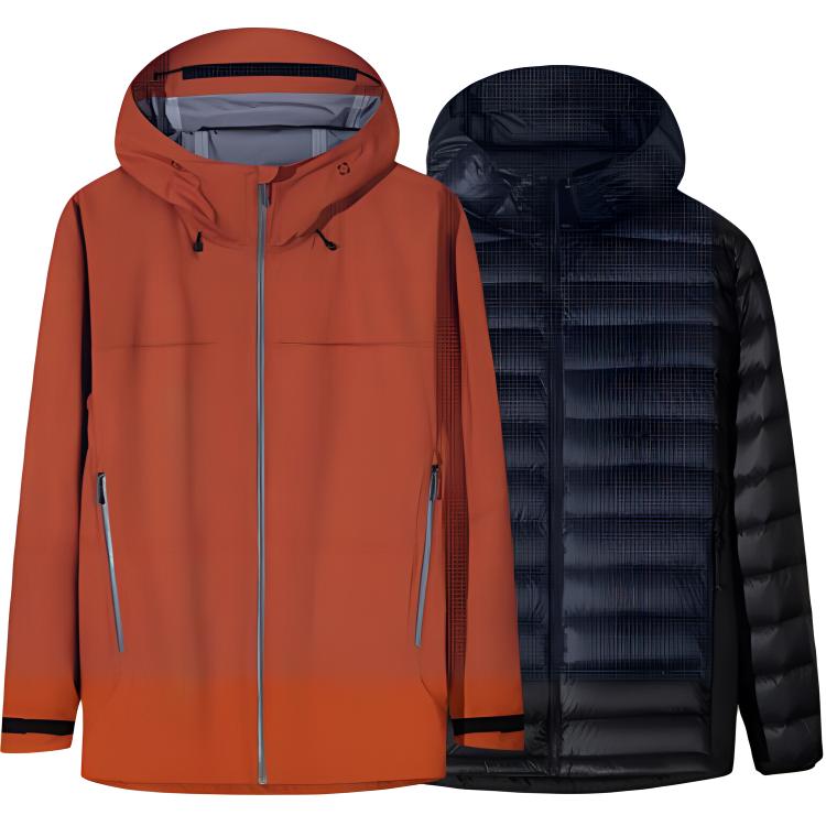 

ANTA Мужская утепленная куртка Outdoor Collection ярко-оранжевая с черным, Intense Orange/Basic Black