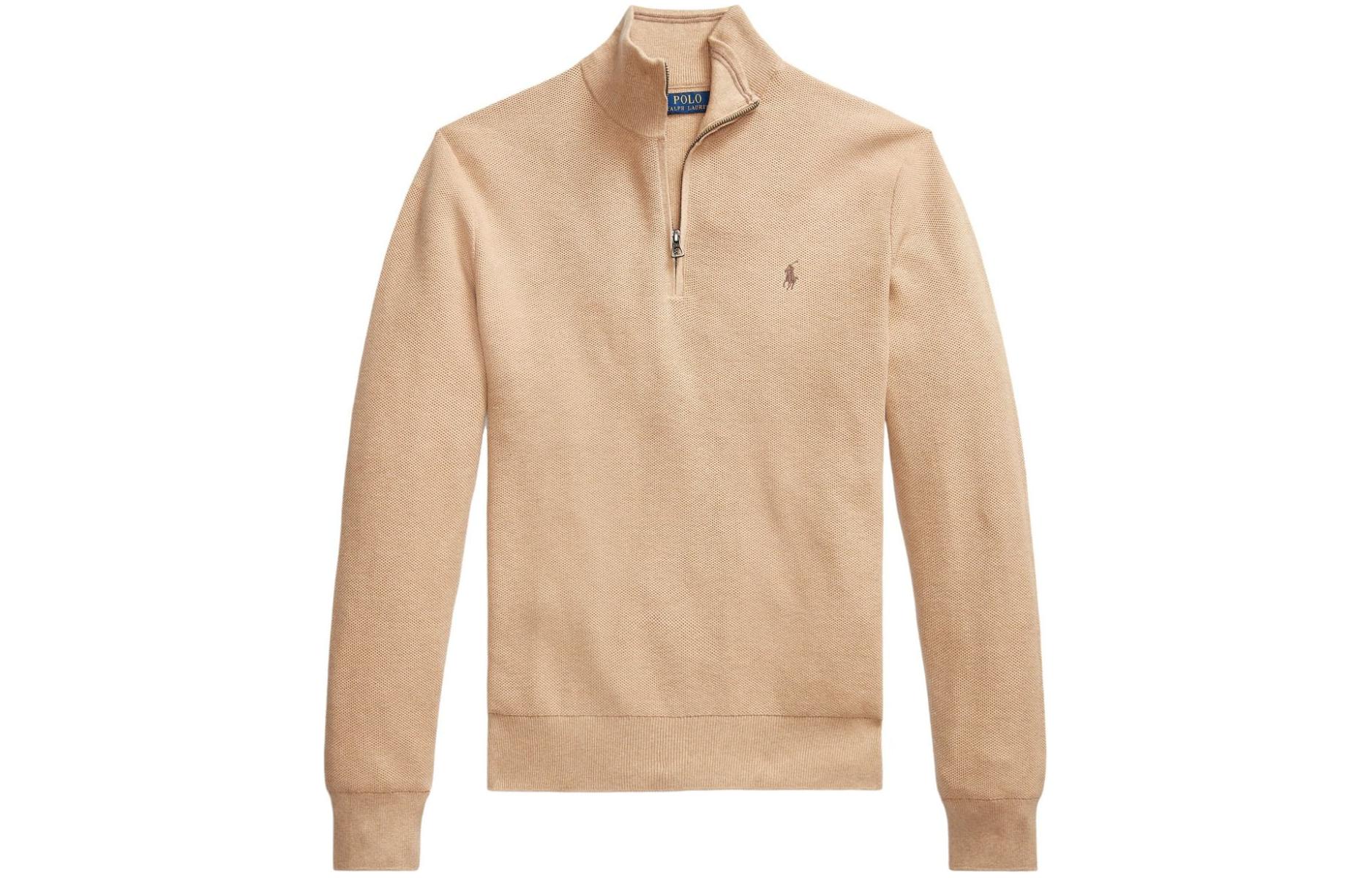 Поло пони полузастёжка джемпер Polo Ralph Lauren, светло-коричневый — фото 3