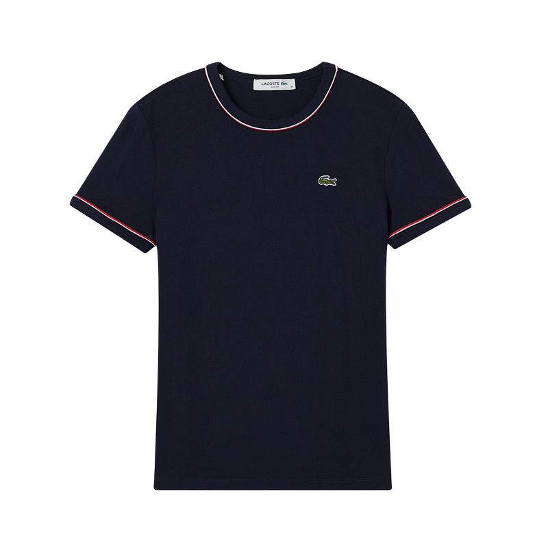 Футболка LACOSTE с контрастной отделкой, темно-зеленый — фото 3