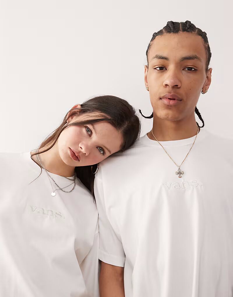 

Футболка Vans Essential oversize с принтом логотипа на спине, цвет: бежевый - IVORY