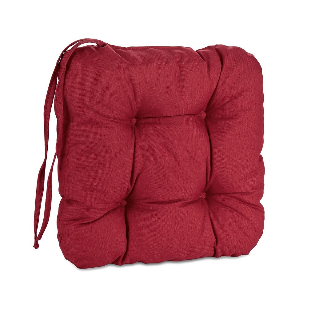 

Pillows24 - Уличная подушка для садовых стульев [40x40см] - Всепогодная подушка для сиденья с ремнями крепления для садовой мебели или стула - красная, красный