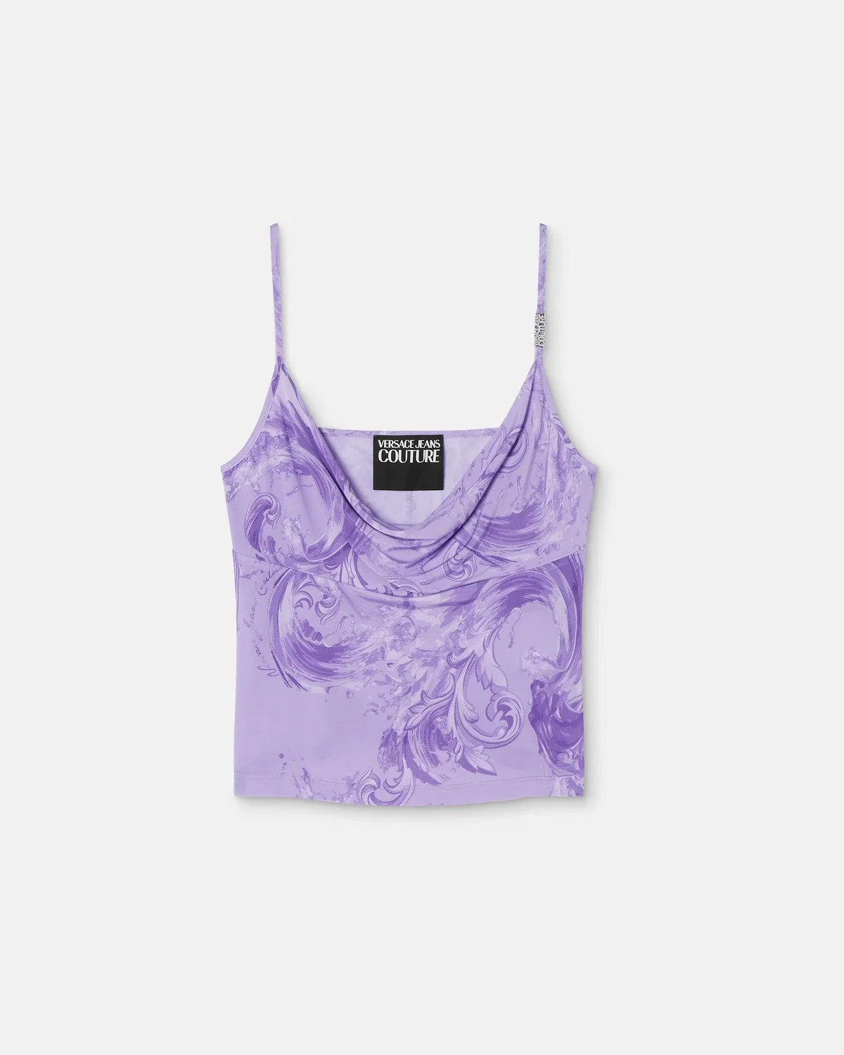 Драпированный топ из вискозы с принтом VERSACE, мультиколор