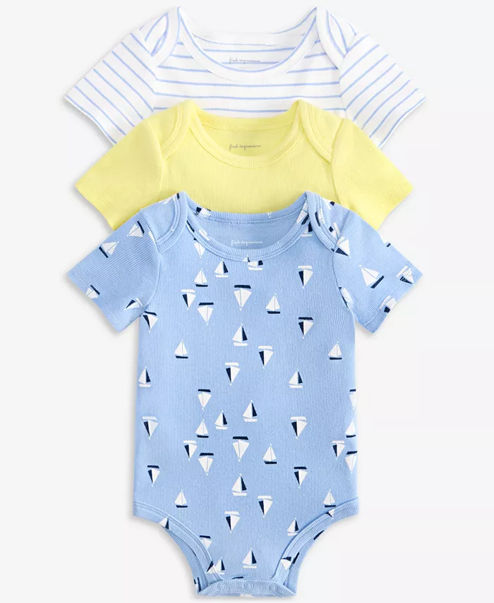 

Боди с короткими рукавами для мальчика, набор из 3 штук First Impressions, белый