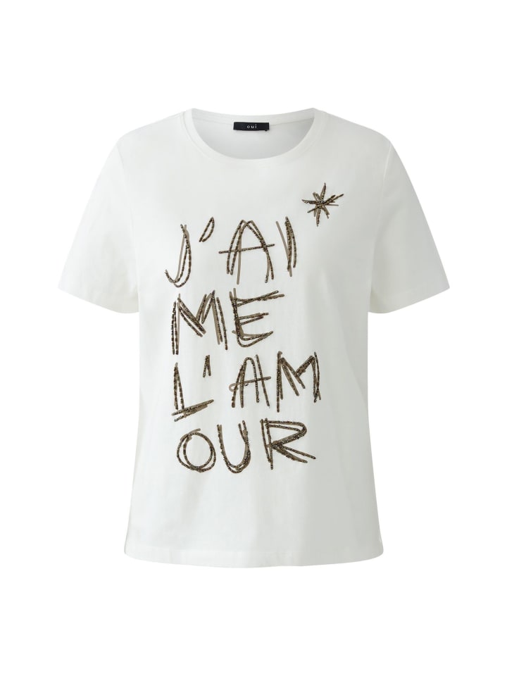 

Футболка белого и коричневого цветов Oui