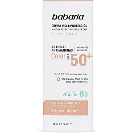 

Солнцезащитный цветной крем против пятен Multiprotection Spf50+ 50 мл, Babaria