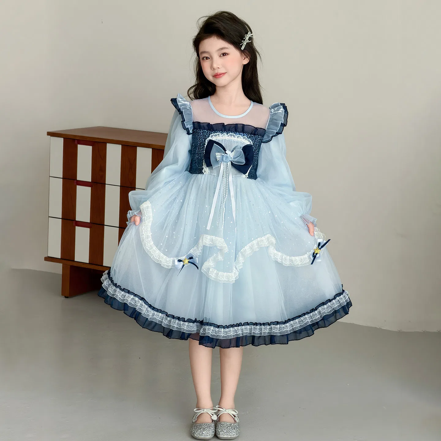 Платье Spring Fall Summer Kids' Disney, Blue — фото 3