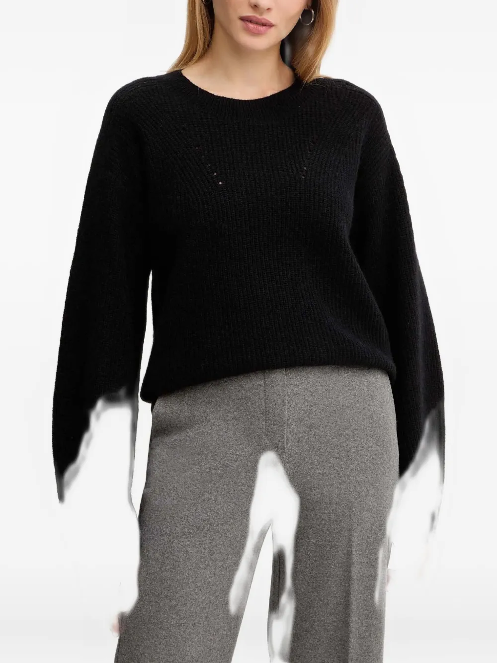 

Свитер с круглым вырезом Boss, черный