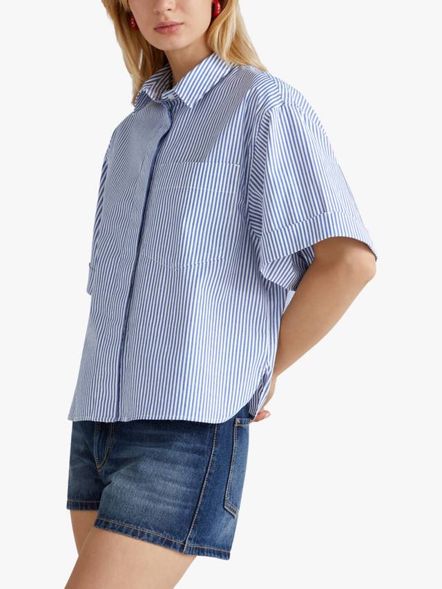 

Рубашка из полосатой окрашенной пряжи Benetton, Blue/Multi