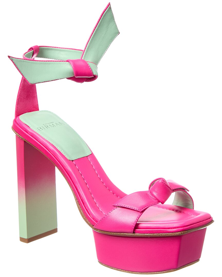 Alexandre Birman Clarita Pillar Leather Platform Sandal, розовый
