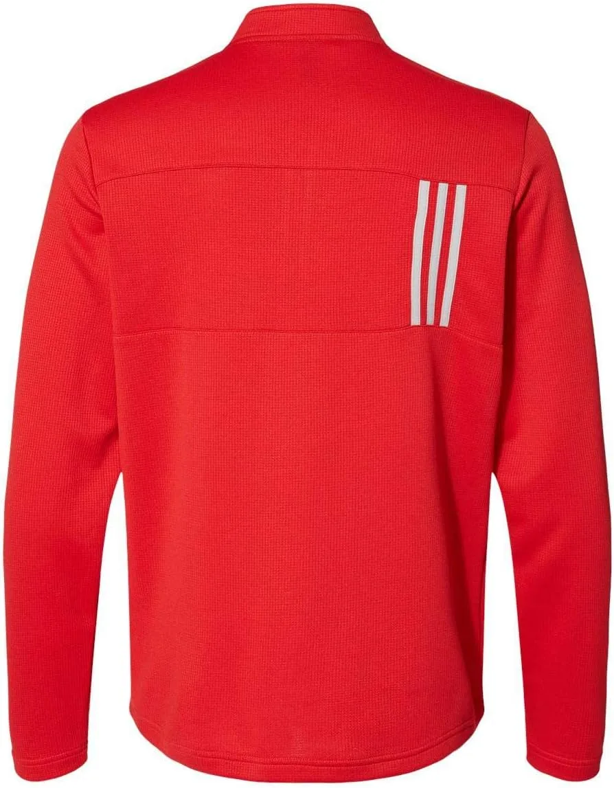 Adidas — мужской пуловер с молнией на четверть и двойной вязкой — фото 2