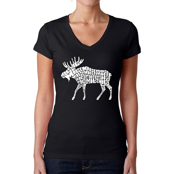 

Футболка с V-образным вырезом Moose с принтом La Pop Art