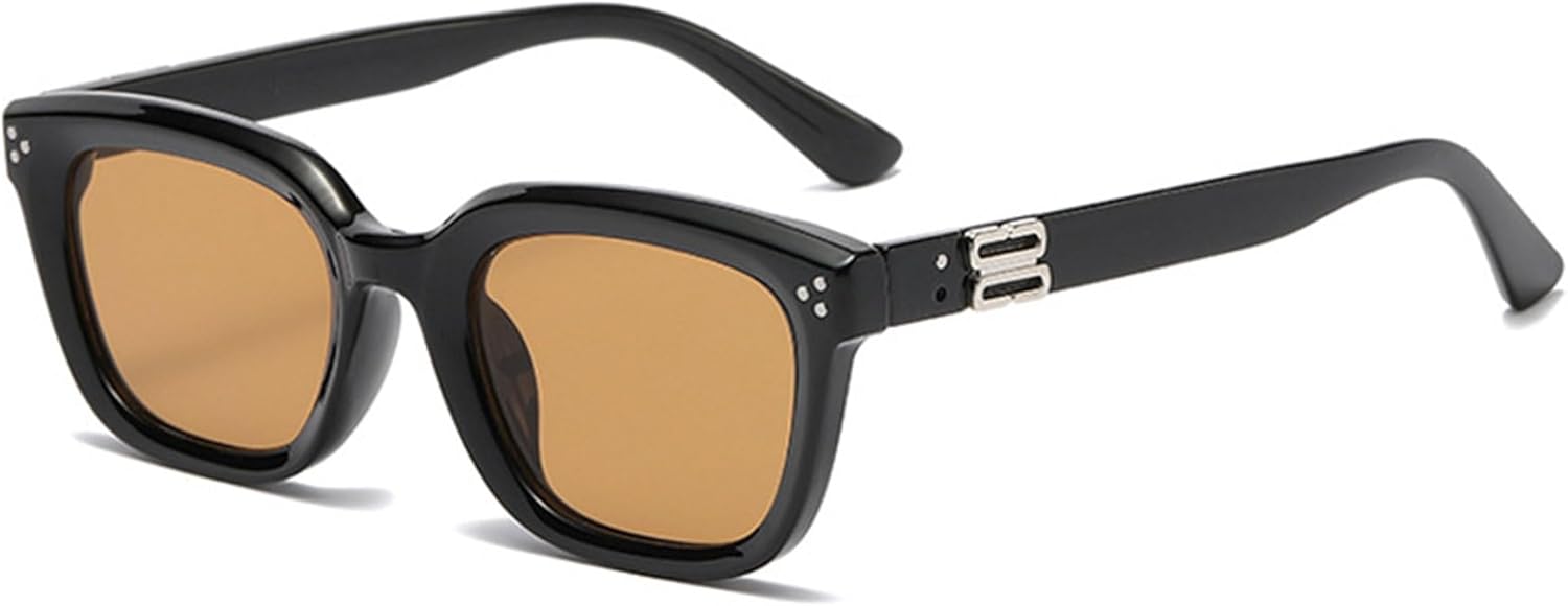 

Солнцезащитные очки «кошачий глаз» в винтажном стиле, без поляризации, прямоугольной формы, защита от УФ-излучения UV400, для женщин и мужчин ALKAHE, Black Frame Brown Lens