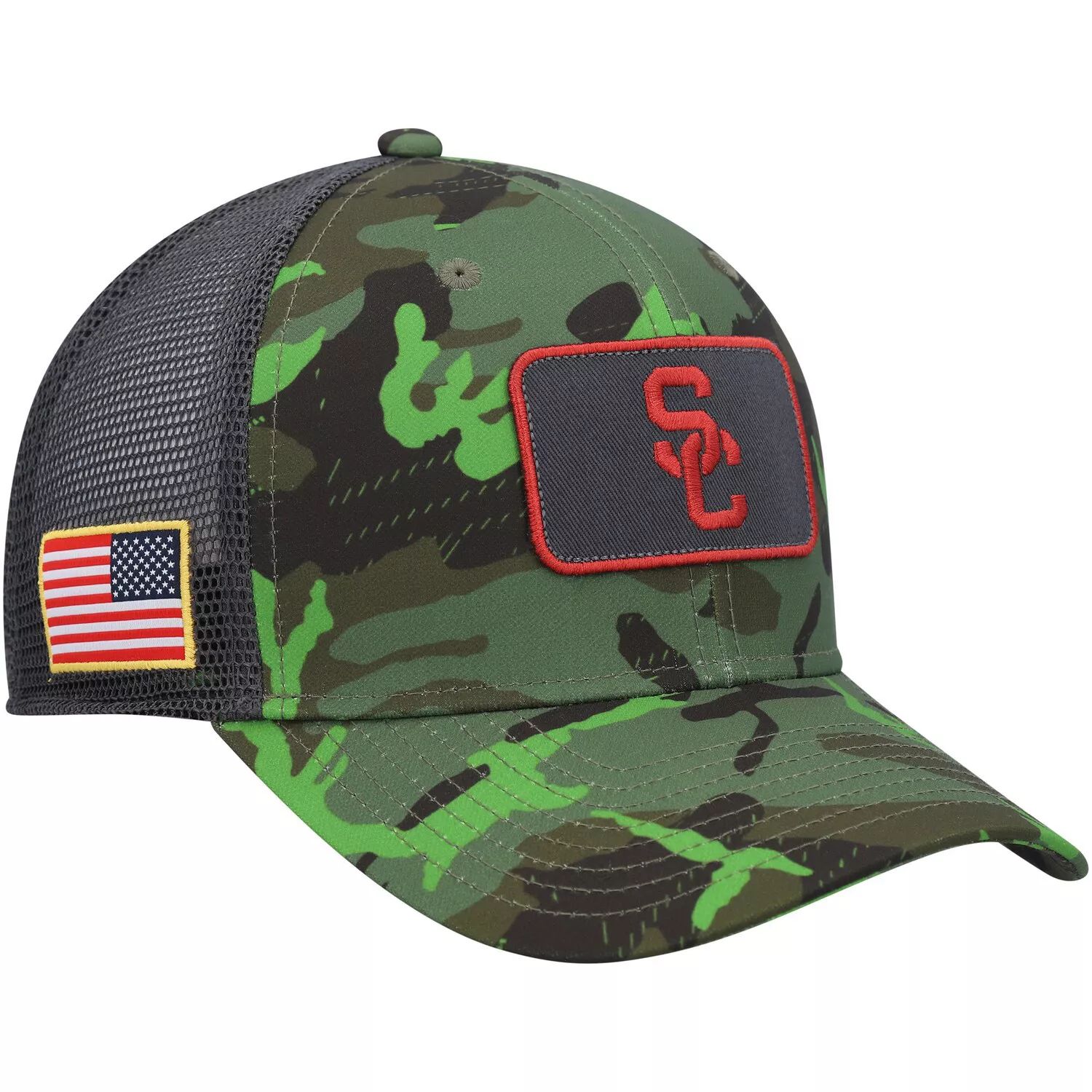 

Мужская кепка Nike Camo/Black USC Trojans Classic99 Veterans Day Trucker Snapback