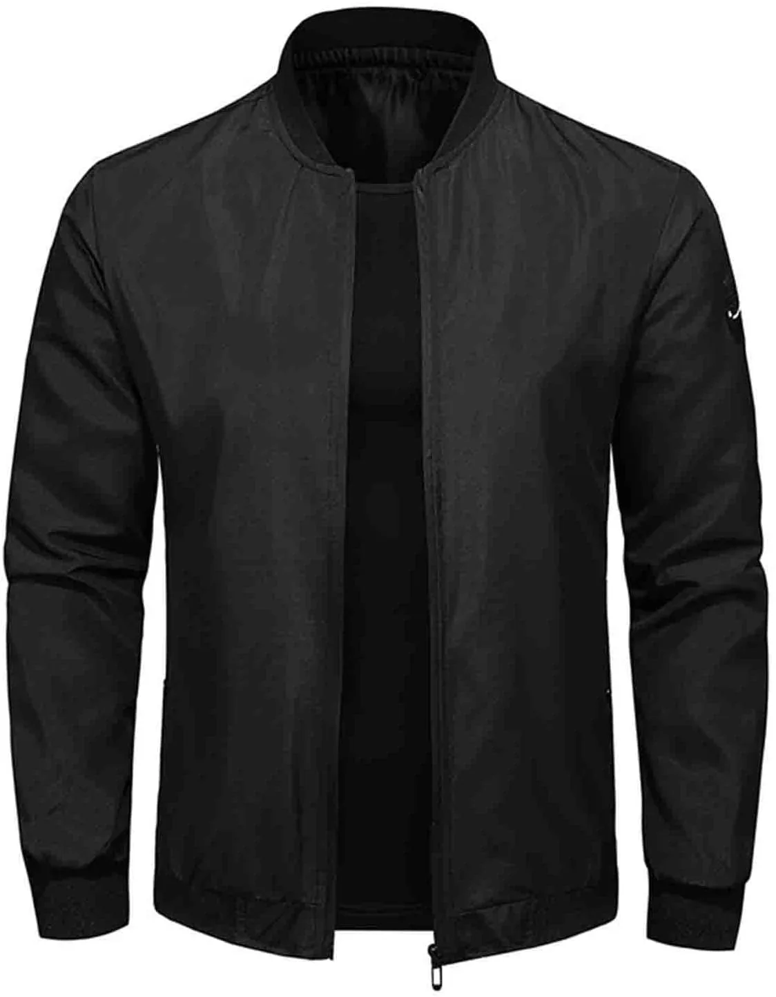 Мужские куртки на осень: бомбер, легкая повседневная куртка на молнии, стильная ветровка, рабочая куртка, деловая куртка, куртка в стиле Varsity Generic, черный