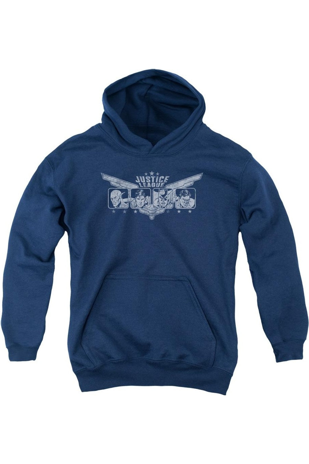 

Молодежная толстовка с капюшоном Justice League of America Justice Wings Gildan, темно-синий