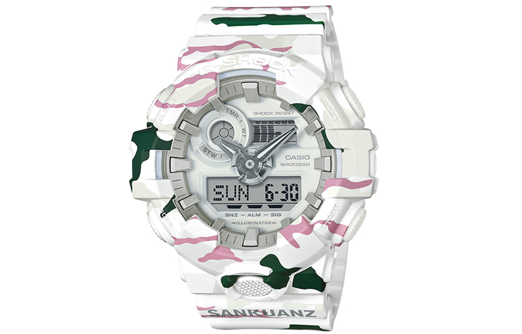 

CASIO Часы Men Liquid Crystal/Analog Dual Display Series Watch GA-700SKZ-7A, White Dial