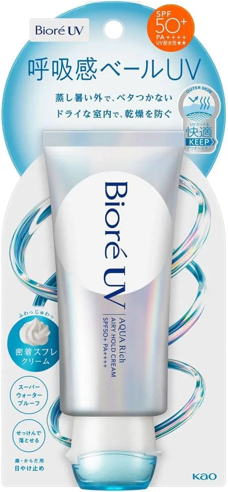Солнцезащитный крем Biore UV Aquarich Airy Hold Cream SPF50+ PA++++ 70 г