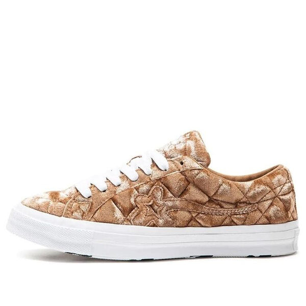 

Кроссовки golf le fleur x one star 'quilted velvet brown' Converse, золотой