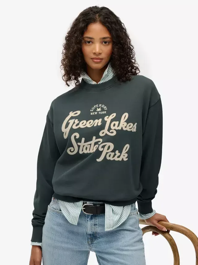 Свободная толстовка в стиле лоу-фай для активного отдыха, цвет Юта Голд Superdry, Dark Forest — фото 4